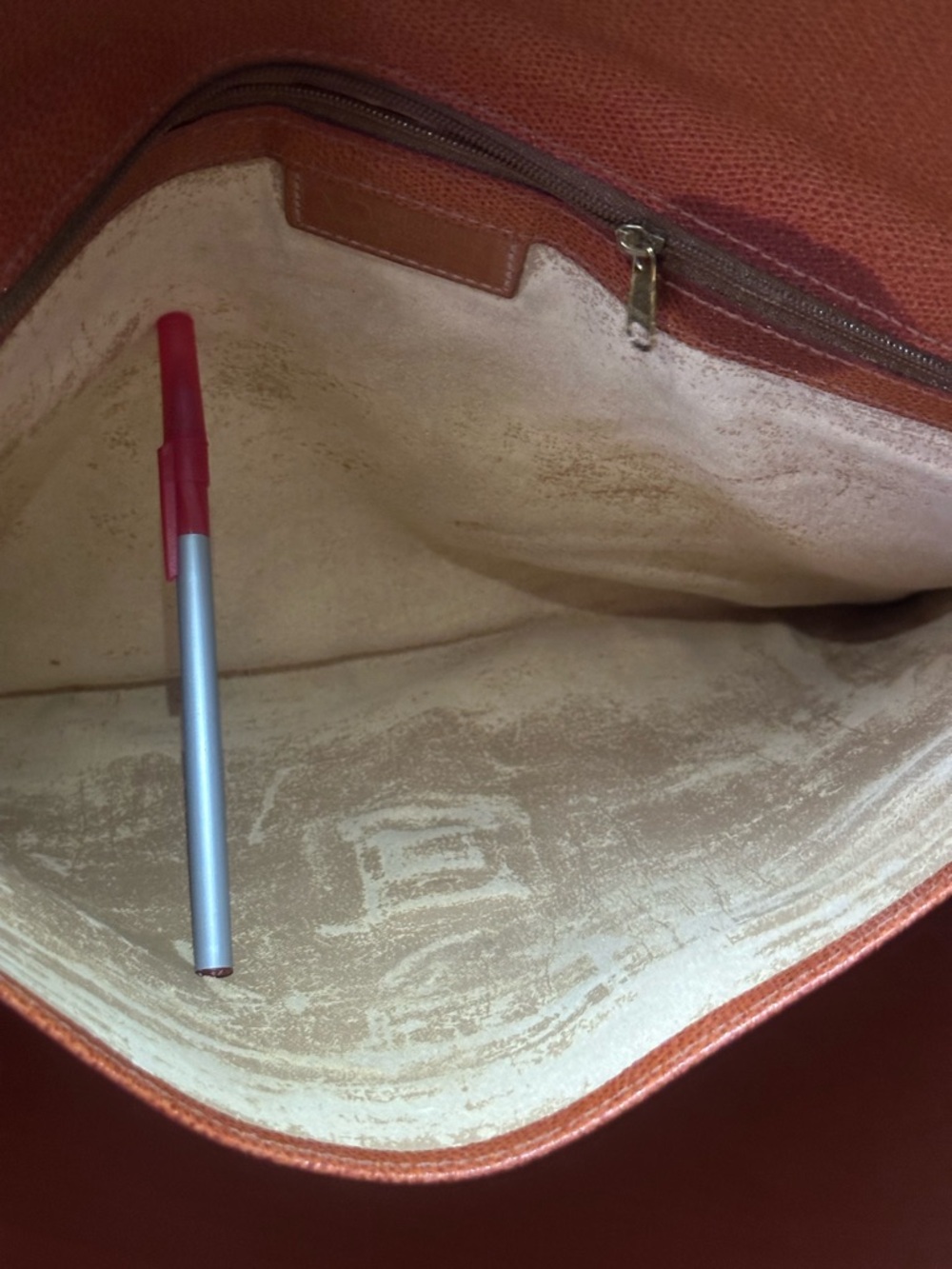 VTG Valentino Garavani Classic Brown Leather EnvelopeClutch Bag W/Gold Hardware - Picture 8 of 12